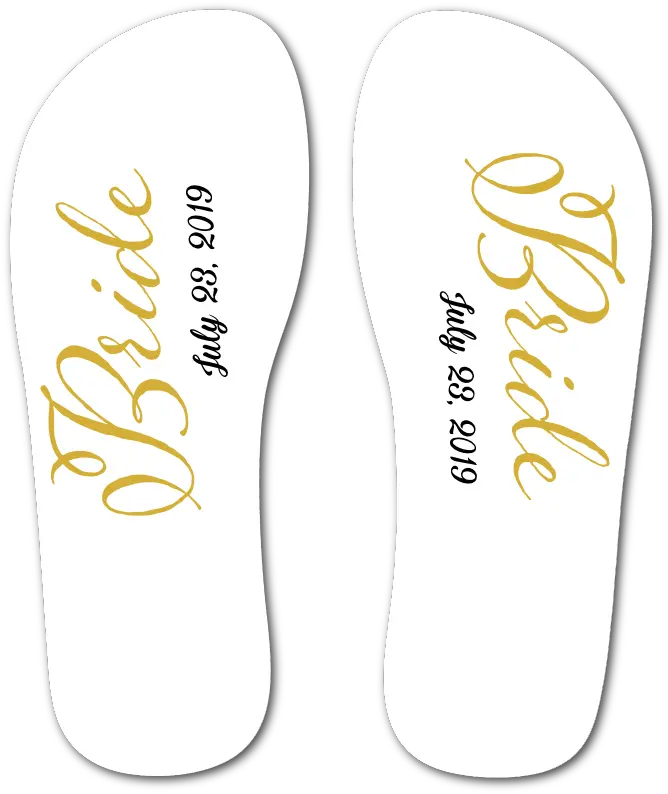 Bride Flip Flops White Png