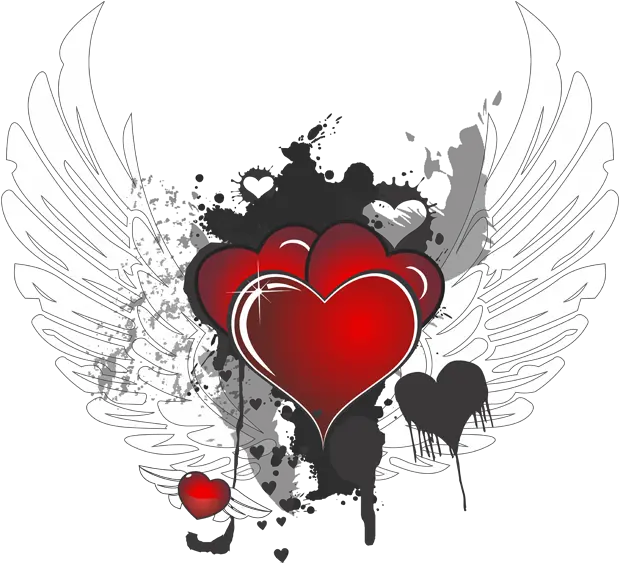 Hearts Black And White Fly Heart Png Heart With Wings Icon