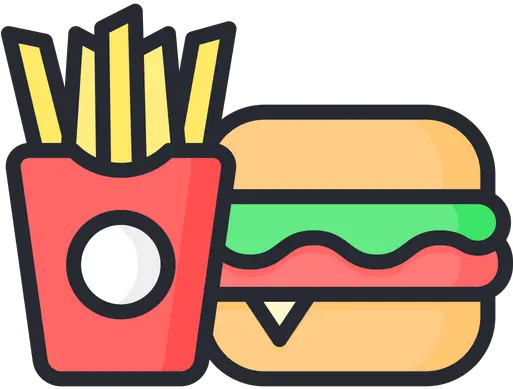 Fast Food Icon Of Colored Outline Style Junk Food Icon Png Fast Food Png