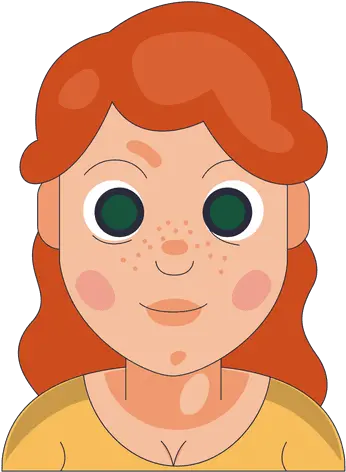 Freckles Ginger Hair Green Eyes Cartoon Png Freckles Png