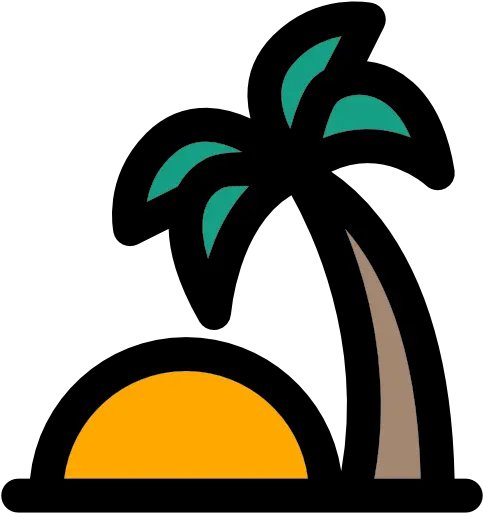 Oasis Tropical Palm Tree Nature Island Desert Icon Tropical Icono Png Desert Icon