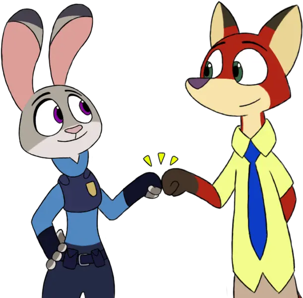 Nick And Judy By Rubengr Fur Affinity Clip Art Fist Bump Fist Bump Png Cartoon Fist Bump Png