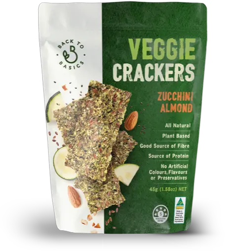 Back To Basics Veggie Crackers Zucchini U0026 Almond 45g Back To Basics Veggie Crackers Png Veggie Png