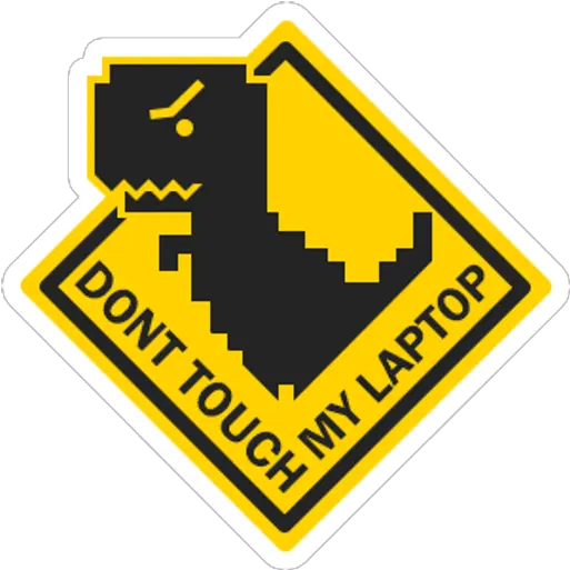 Chrome Dino T Laptop Sticker Dont Touch My Laptop Png Dont Touch Icon