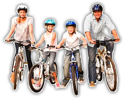 Beware The Bikes Family On Bikes Png People Biking Png