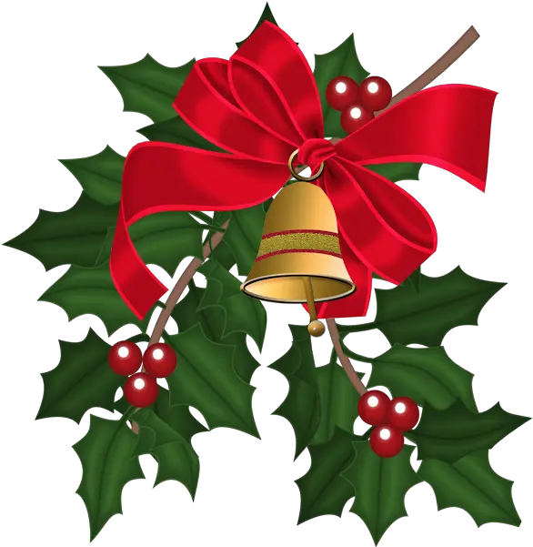 Download Christmas Bells U0026 Holly Leaves Winter Decoration Transparent Christmas Leaves Png Holly Leaves Png