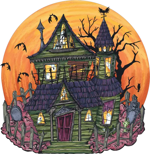 Die Cut Haunted House Placemat Decorative Png Haunted House Png