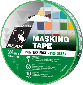 Bear Tape 24mm X 50m Green Painters Edge Masking Masking Tape Png Masking Tape Png