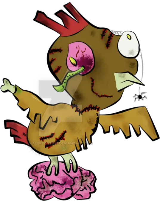 Zombie Chicken Brown By Albrecht Cartoon Zombie Chicken Zombie Chicken Png Zombie Transparent Background