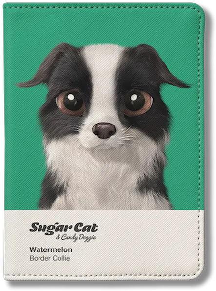 Passport Holdersugarcat Candydoggiewatamelon The Border Collie Holenga Border Collie Png Border Collie Png