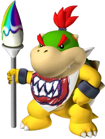 Download Hd Bowser Koopa Jr With Paint Brush In 3d Bowser Jr Png Bowsette Png