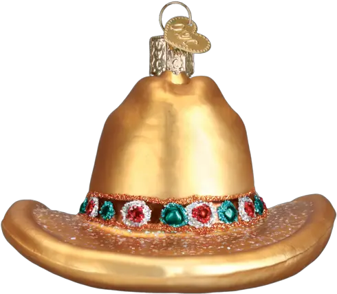 Cowboy Hat Ornament Old World Christmas Callisters Brass Png Cowboy Hat Transparent