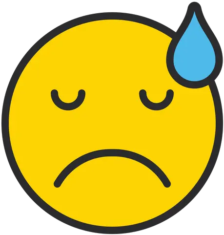 Downcast Face With Sweat Emoji Icon Of Colored Outline Style Smiley Png Sweat Emoji Png