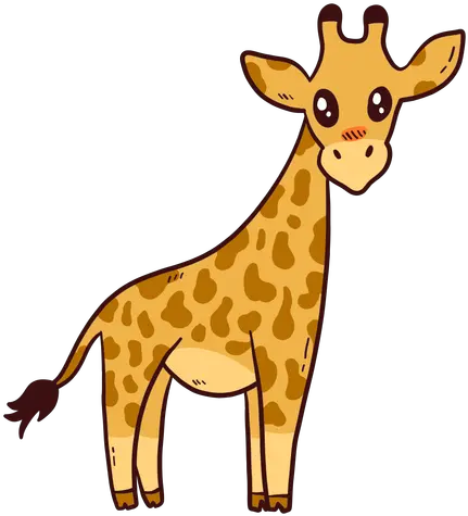 Cute Giraffe Tall Neck Tail Long Giraffe Cartoon Transparent Png Giraffe Transparent Background