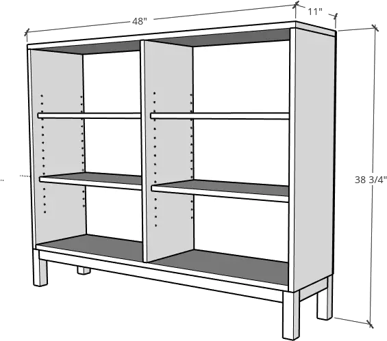 One Sheet Plywood Bookshelf Buildsomethingcom Solid Png Transparent Bookshelf