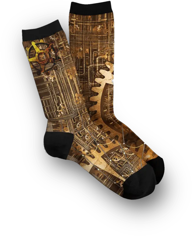 Download Steampunk Gears Socks Steampunk Socks Png Composition Notebook Png