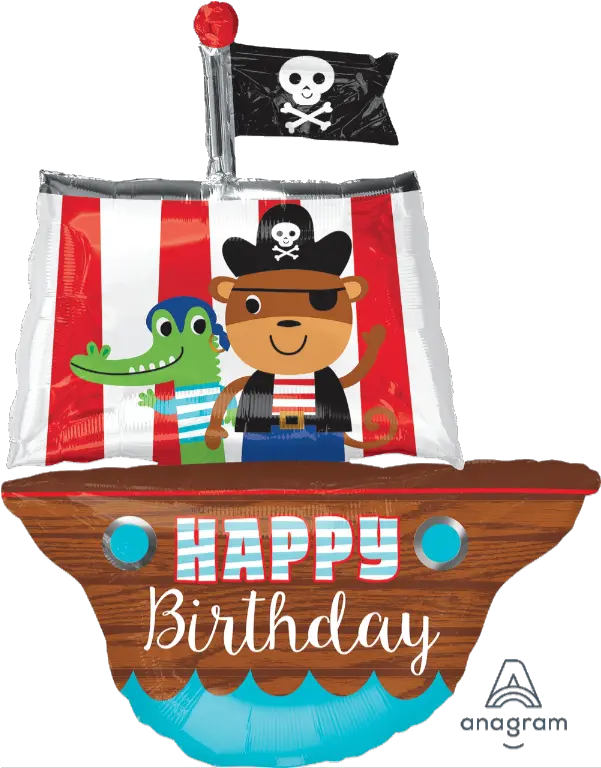 Happy Birthday Pirate Ship Supershape Balloon Happy Birthday Pirate Png Pirate Ship Icon