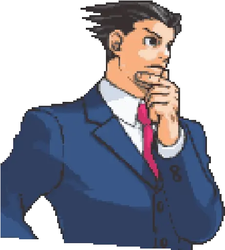 Phoenix Wrightu201d Stickers Set For Telegram Transparent Phoenix Wright Thinking Gif Png Phoenix Wright Png