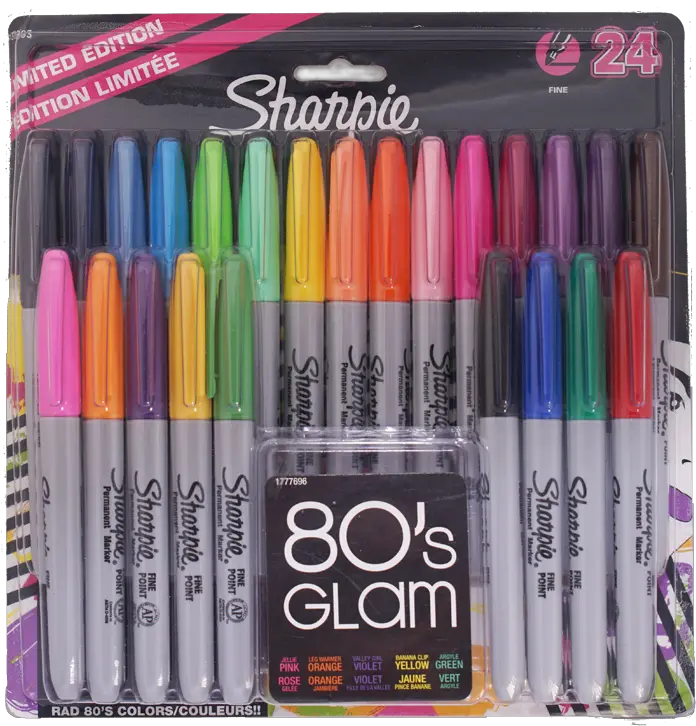 Sharpie 80s Glam Marker 24 Colors Sharpie Pastel Png Sharpie Png