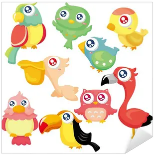 Sticker Cartoon Bird Icon Set Pixersus Cartoon Png Parrot Icon