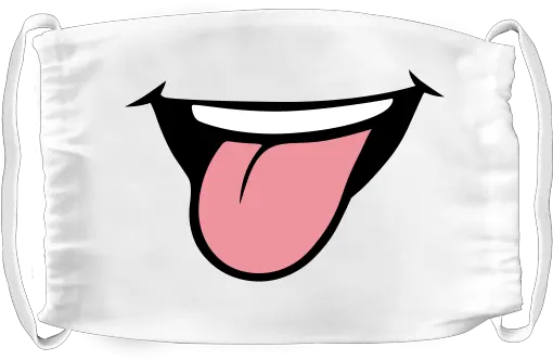 Washable Face Mask With Design Printing Tongue Out Face Mask With Smile Design Png Mouth Transparent