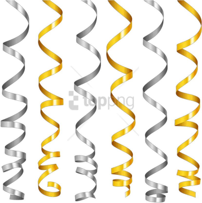 Free Png Silver And Gold Curly Ribbons Gold Ribbons Png Ribbons Png