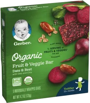 Organic Fruit U0026 Veggie Bars Gerber Gerber Organic Fruit And Veggie Bar Png Beet Png