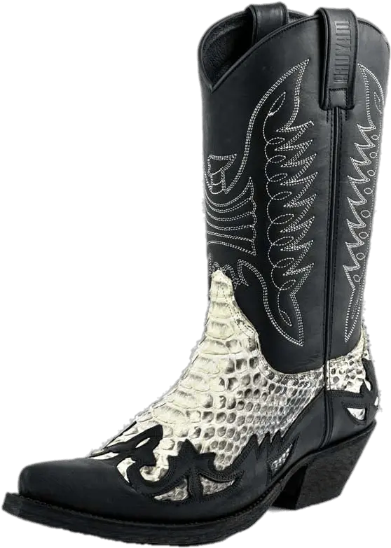 Snakeskin Black Leather Cowboy Boot Cowboy Boot Png Boot Transparent