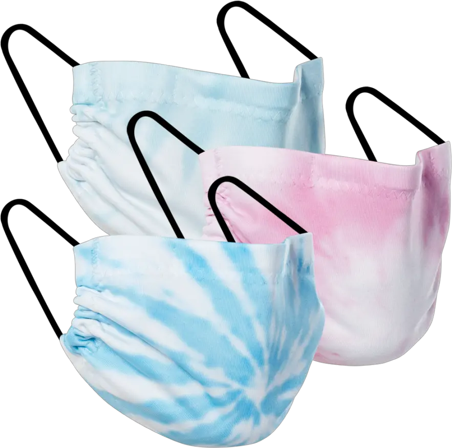 Tie Dye Three Pack Fabric Face Mask For Teen Png Tie Dye Png