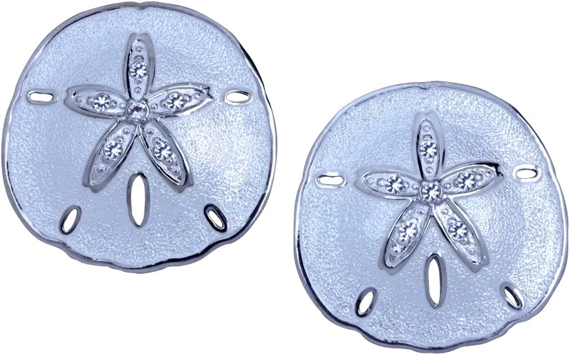 Sand Dollar Earrings With White Enamel Sand Dollar Png Sand Dollar Png