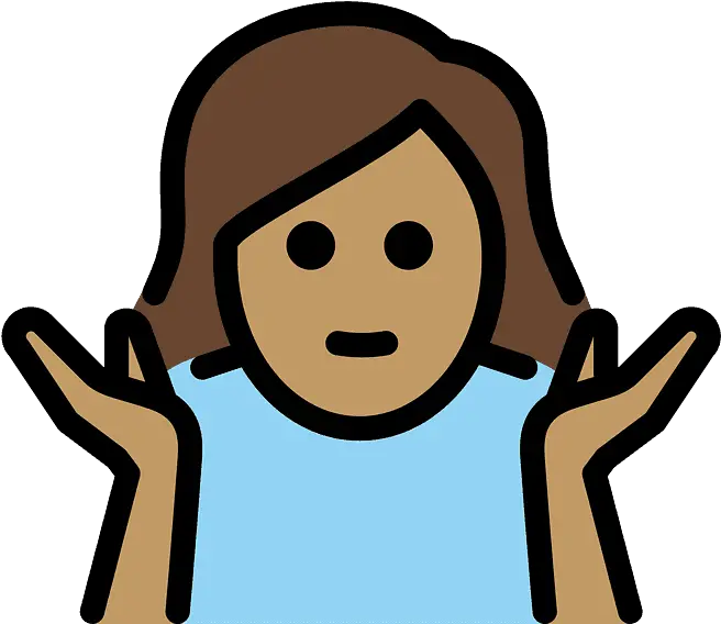 Woman Shrugging Emoji Clipart Person Shrugging Png Shrug Emoji Transparent