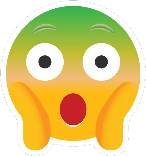 Phone Emoji Sticker Surprised Green In Surprised Shocked Emoji Transparent Png Shocked Emoji Transparent