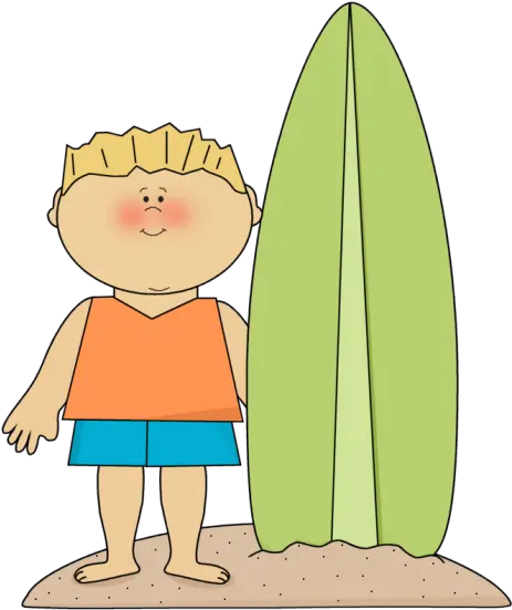 Summer Boy And Surfboard Clip Art Clipart Clipartandscrap Boy Surfer Clipart Png Summer Clipart Png