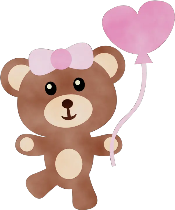 Pink Teddy Bear For Valentines Day Cartoon Png Teddy Bear Transparent