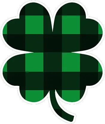 Green Buffalo Plaid Four Leaf Clover St Patricks T Shirt For Transparent Background 4 Leaf Clover Clipart Png 4 Leaf Clover Icon