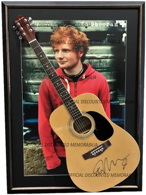 Ed Sheeran Signed Framed Guitar Composer Png Ed Sheeran Png