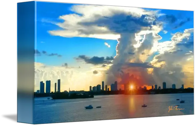 Mushroom Cloud Over Miami By John Thompson Skyline Png Mushroom Cloud Transparent