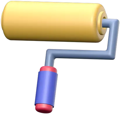 Premium Paint Roller 3d Illustration Download In Png Obj Or Paint Roller 3d Illustration Roller Paint Brush And Can Icon