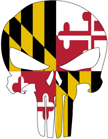 Maryland Punisher Maryland Skull State Flag Png Punisher Png