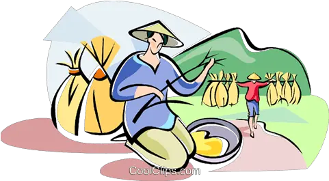 Chinese Farmer Planting Rice Royalty Free Vector Clip Art Farmers Planting Rice Art Png Plant Clipart Png