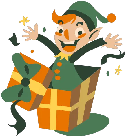 Cute Christmas Elf Jump Out Box Transparent Png U0026 Svg Illustration Elf Png