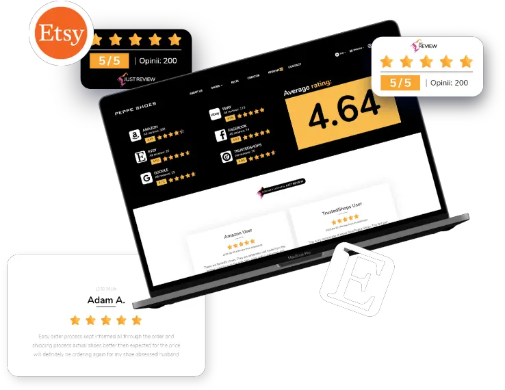 Embed Etsy Reviews Widget Justreviewco Horizontal Png Etsy Logo Png