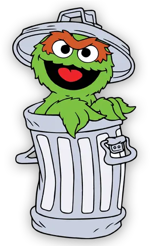 Kids Wall Sticker Oscar In The Trash Can Muraldecalcom Basura Disney Png Oscar The Grouch Png