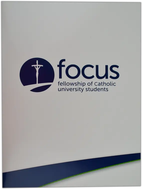 White Folder With Focus Logo Fellowship Of Catholic University Students Png Jesucristo Logos