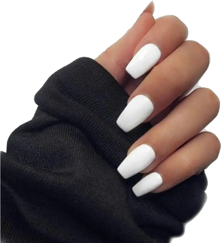 Fashionalble Acrylic Nails Png Clipart Short Coffin White Acrylic Nails Nails Png