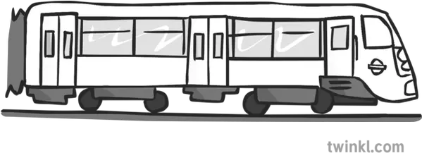 Modern Train Black And White Illustration Twinkl Freight Car Png Train Transparent