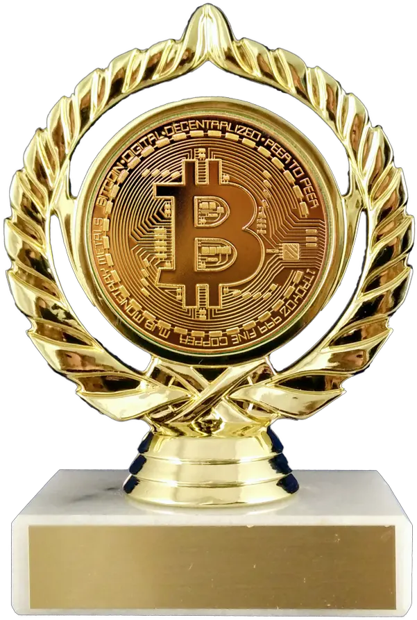 Download Hd Bitcoin Logo Trophy Transparent PNG