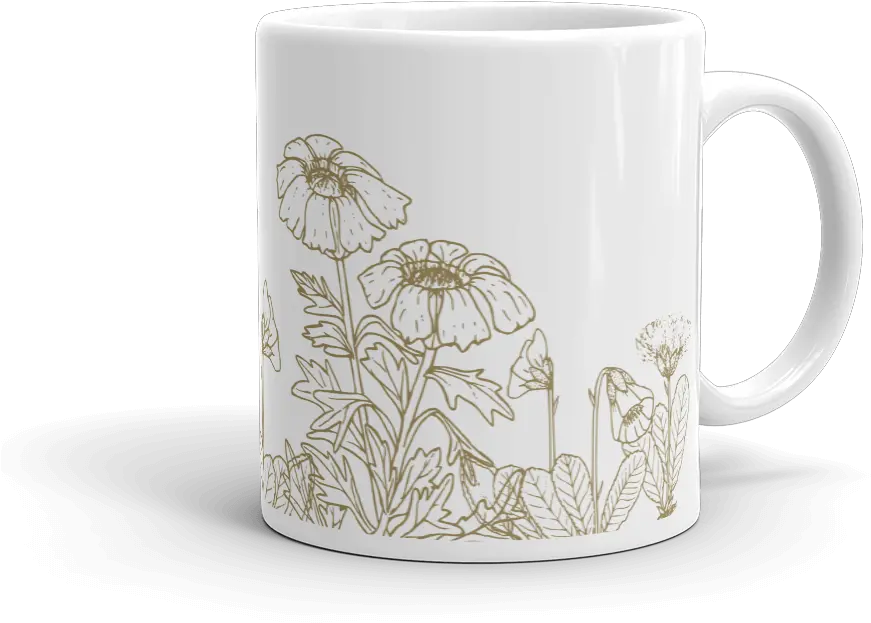 Glamorous Hippe Tea U0026 Coffee Mugsu2014 Coffee Cup Png Wild Flowers Png