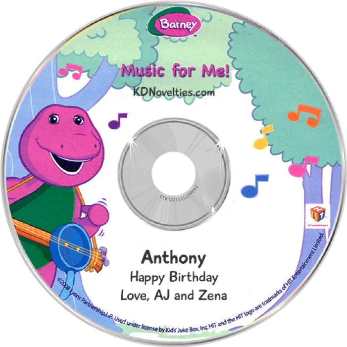 Personalized Barney Music For Me Cd Barney Music For Me Png Barney Png