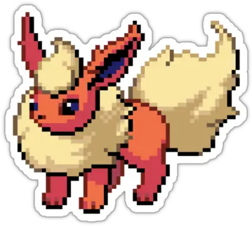 Love Stickers Flareon Pixel Art Png Flareon Icon